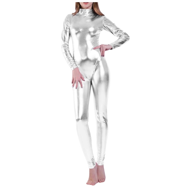 Kcodviy Tenues d'Été Décontractées pour Femmes, Combinaison en Cuir Brillant avec Imprimé Feuille d'Or