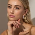 thumbnail image 3 of APSVO 2 Pairs 18K Gold Plated Hoop Earrings for Women CZ Post Hypoallergenic Earrings Set Birthday Graduation Jewelry Gifts Her Mom Wife Girlfriend Female Lady Adults Ideas 40/50MM, 3 of 8
