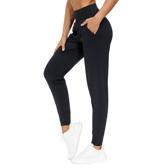 Pantalón jogger para mujer THE GYM PEOPLE, corte tapered, negro, talla XL