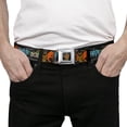 thumbnail image 3 of Scooby Doo Belt, Seatbelt Buckle Belt, Scooby Doo Face Paw Crossbones Gray Black Orange Blue, 30 to 44 Inches, 3 of 9