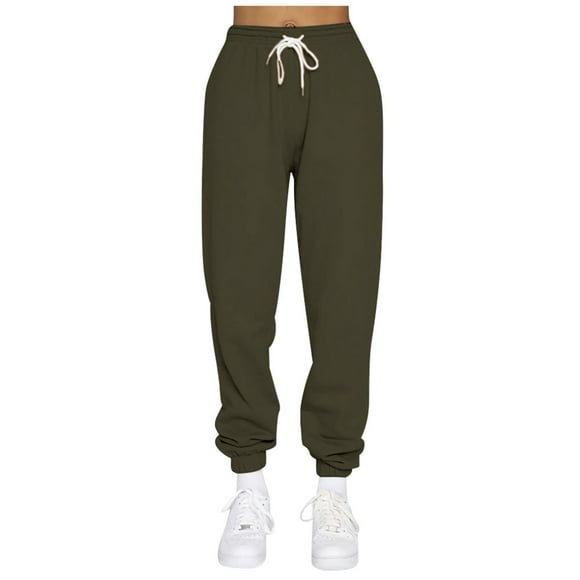 WEAIXIMIUNG Track Pants Women's Solid Color Casual Sports Lace Up Waistline Hoodie Pant Casual Pants
