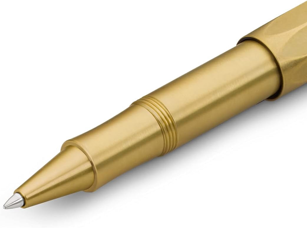 Kaweco Brass Sport Gel/Ballpoint Pen Including 0.7 mm Rollerball Pen Refill for Left Handed and Right-Handed in Classic Design with Ceramic Ball I Gel Rollerball 13.5 cm