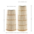 thumbnail image 3 of SAFAVIEH Kai Striped Ceramic Vase, Set of 2, Light Orange/Cream, 3 of 6