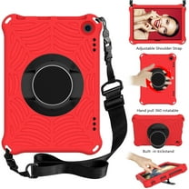 Dteck Kids Case for Amazon Fire HD 8 / HD 8 Plus 2020 (Latest 10th Generation 2020 Release), Heavy Silicone Shockproof Case Kids Friendly Cover with Shoulder Strap/Handle Stand, Red