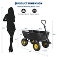 thumbnail image 3 of Graden Dump Cart, 600 Lb Capacity, Yard Utility Wagon With 180° Adjustable Handle, All Terrain Tires & Quick Release System, Poly Dump Cart for Soils Plants Tools, Heavy Duty, 3 of 10