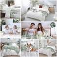 thumbnail image 5 of 3 Piece Teal Botanical Duvet Cover Set California King,Microfiber Comforter/Quilt Cover with Corner Ties and 2 Pillowcases,Sage Green Eucalyptus Leaves Watercolor Soft Bedding with Zipper Closure, 5 of 8
