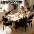 thumbnail image 5 of Medieval Modern Dining Chair Set of 4, Round Seat Cushions Black Metal Legs Curved Back, for Restaurants Dining Rooms Kitchen Home, Easy to Assemble, Black, 5 of 9