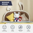 ZAFLY Full Size Bed Frames for Kids, Children Upholstered Bed with Rabbit Ears Headboard, Bunny
