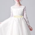 thumbnail image 3 of LOLIPPYY 2-Piece Flower Girl Sash and Headband Set with Rhinestone Satin Ribbon Belly Band for Wedding, Party, or Evening Dress in Beige, 3 of 7