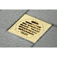 thumbnail image 3 of Kingston BSF4262PB Watercourse Symmetric 4-Inch Brass Square Grid Shower Drain with Hair Strainer in Polished Brass, 3 of 7