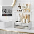 thumbnail image 2 of 2-tier Vanity Organizer, Delamu Bathroom Countertop Organizer 2 Drawers, Multi-Purpose Makeup Organizer Countertop Cosmetics, Clear, 2 of 7