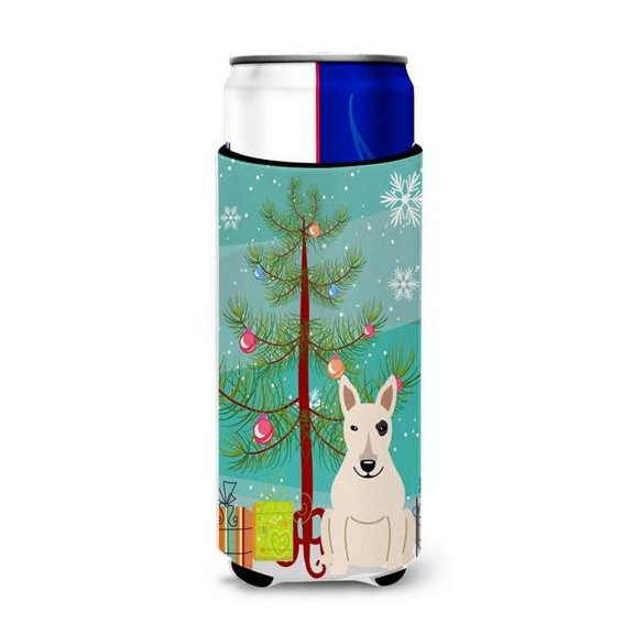 Merry Christmas Tree Bull Terrier White Michelob Ultra Hugger for Slim Cans