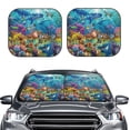 thumbnail image 2 of Balery Sea World Sun Shield 2 Pack For Car Front Windows Foldable Sun Visor Protector Blocks Max Uv Rays And Keeps Your Vehicle Cool For Most Sedans Suv Truck, 2 of 7