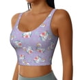thumbnail image 2 of Fotbe Swan With Stars Sujetador Deportivo Largo sin Aros para Mujer con Almohadillas y Soporte Medio, Transpirable y Absorbente, Camiseta Tipo Chaleco o Tank Top-Medium, 2 of 8