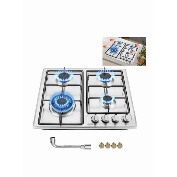 Parrilla De Gas Empotrable Estufa De Mesa 4 Quemadores Acero Inoxidable