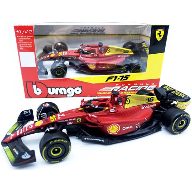 Burago 1:43 Mercedes Ferrari SF21 #16 #55 aleación F1 modelo de coche de fundición a presión modelo de coche de simulación decoración colección de juguetes de regalo Fivean unisex