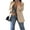 Khaki, variant on FOCUSNORM Womens Casual Blazers Open Front Long Sleeve Lapel Collar Work Office Jacket