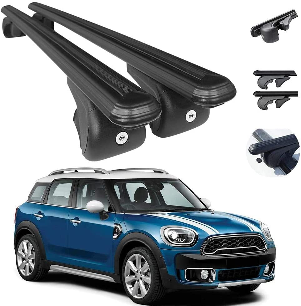 OMAC Roof Rack Cross Bars Aluminum Black 2 Pcs Compatible with Mini