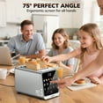thumbnail image 2 of Digital 2 Slice Toaster, Dual Control Panel Smart Toaster with TouchScreen, Single Slot Toasting, Reheat & Defrost for Bagels, Bread, Waffles, 2 of 9