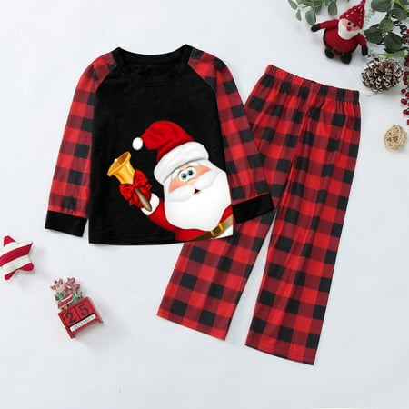

women Christmas pajamas for family matching outfits son daughter sets soft Black Christmas Child Printed Blouse Tops+Pants Xmas Family Matching Pajamas Set