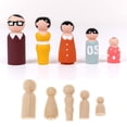 thumbnail image 2 of Muñecas Con Clavijas De Madera, 5 Tamaños, Figuras Familiares De Madera Sin Terminar, Muñecas De Ángel Para Manualidades Diy 5 Uds. Eigraketly HA023031-00, 2 of 7