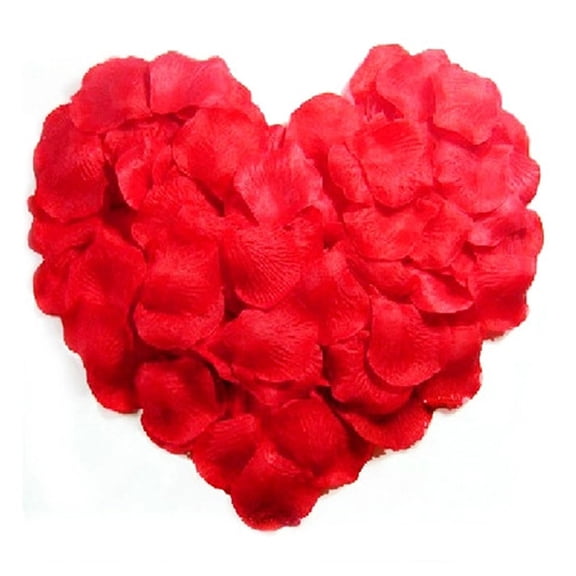 1000 Pieces Red Rose Wedding Flower Petals, Realistic Artificial Confetti for Party Decorations, Table Scatter, 5.5x5x0.03cm
