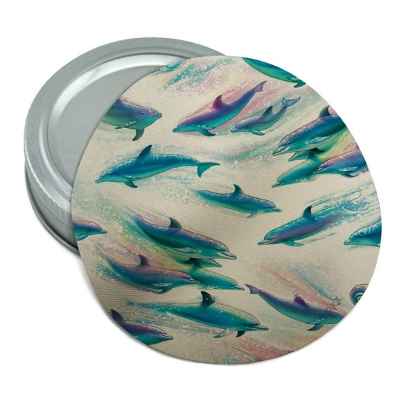 Dolphin Swimming Pod Pattern Round Rubber Non-Slip Jar Gripper Lid Opener