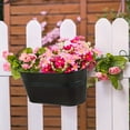thumbnail image 2 of 6pcs Black Metal Iron Hanging Flower Pots For Hanging Buckets And Flower Pots On Railings And Fences In Rural Style Windows With Detachable Hooks, 2 of 9