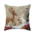 thumbnail image 2 of HomeKingdee Vintage Christmas Throw Pillow Cover, Xmas Decoration Cushion, Winter Holiday Decorative Pillow Case, Santa Claus Snowman Pillowcase, Indoor Home Bedroom Sofa Couch Decor, 2 of 6