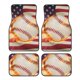 thumbnail image 1 of Balery Baseball Ball With Flag Juego de 4 Alfombrillas para Auto, Revestimientos de Caucho Resistente, Diseño Antideslizante, 1 of 7