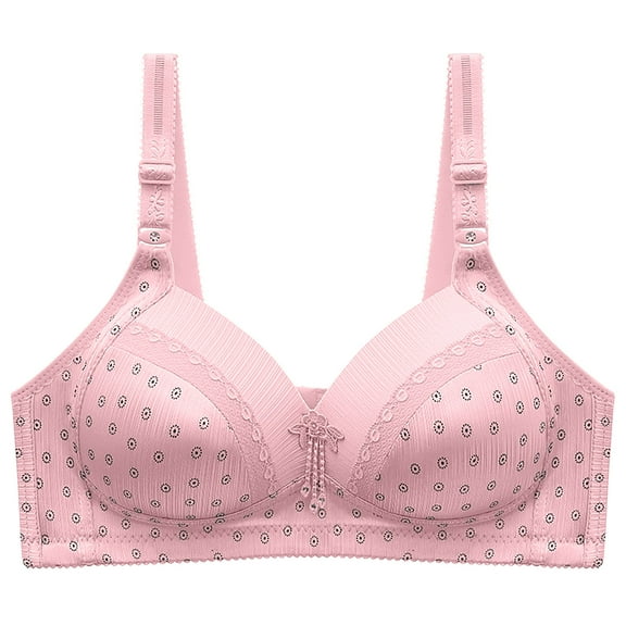 BLVB Bras for Women Wireless Push up Bra Soft Support Comfortable Wire Free Everyday Lift V Neck Bralette Rose Gold