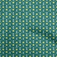thumbnail image 1 of oneOone Cotton Silk Teal Green Fabric Floral With Ikat Fabric For Sewing Printed Craft Fabric By The Yard 42 Inch Wide, 1 of 4