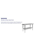 thumbnail image 4 of BizChair Stainless Steel 18 Gauge Prep and Work Table with Undershelf - NSF Certified - 48"W x 24"D x 34.5"H, 4 of 10