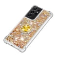 thumbnail image 4 of Funda para Samsung Galaxy S21 Ultra 5G con Brillo Líquido Flotante, Purpurina, Parachoques y Anillo Giratorio Soporte, 4 of 5