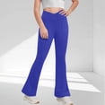 thumbnail image 2 of Yindaity Girls Yoga Pants Girls Leggings Cotton Pants Stretchy Tight Toddler Basic Casual Legging with Pockets(Blue,9-10 Years), 2 of 5