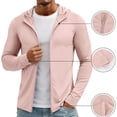 thumbnail image 2 of Hearthz Men's UPF50+ Outdoor Jacket Full Zip Sun Protection Quick Dry Long Sleeve Fishing Shirts for Swimming Workout Athletic Zip Pockets Pink S, 2 of 9