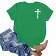 thumbnail image 3 of Women's Christian Graphic T Shirts Vintage Jesus Faith Pray Cross Print Tees Inspirational Short Sleeve Shirt, 3 of 4