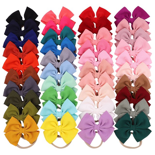 40 Uds. Lazos para el cabello para niñas, lazos para el cabello, diadema elástica, soporte para cola de caballo, banda para el cabello, accesorios para el cabello para niños pequeños Rojo Verde