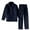 Navy, variant on hoksml Men's Winter Fleece Pajama Set Thermal Heavyweight Lapel Collar Button-Up Top and Long Pants with Pockets Warm Plush Sleepwear Loungewear