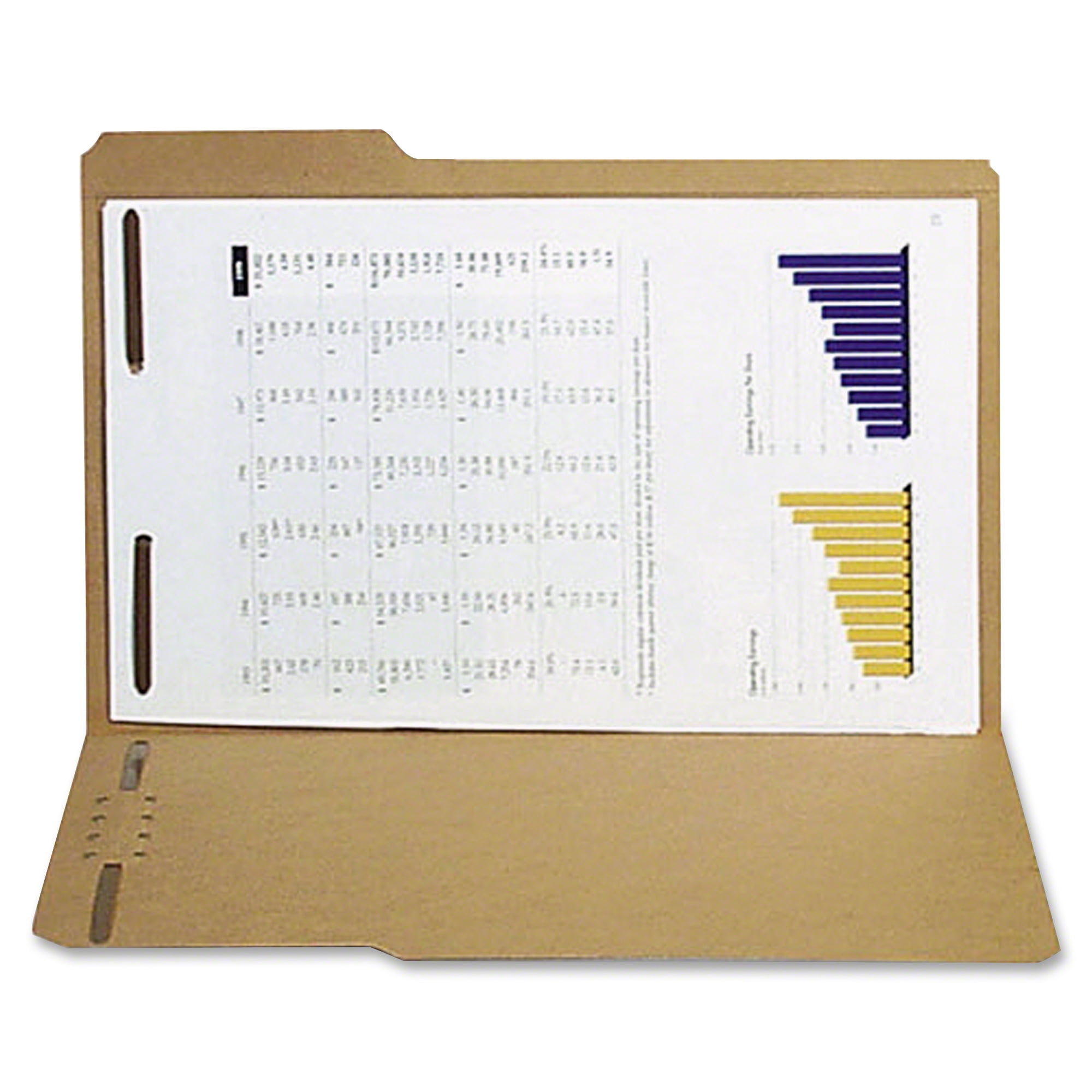 SJ Paper Reinforced Kraft Folders With Fasteners Legal 8 1/2" x 14" Sheet Size 2 Fastener