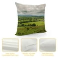 thumbnail image 4 of Creowell Green Field Clouds Houses Fashion Style Dirt-Resistant Throw Pillow Covers for Couch Sofa Bed Living Room Bedroom Aesthetic Decorative Year-Round Pillow Case 1PC 12x12in, 4 of 5
