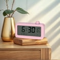 thumbnail image 2 of REGALWOVEN Triple Digital Alarm Clock with Big Numbers Display, Temperature, Snooze for Deep Sleepers Teens Pink, 2 of 6