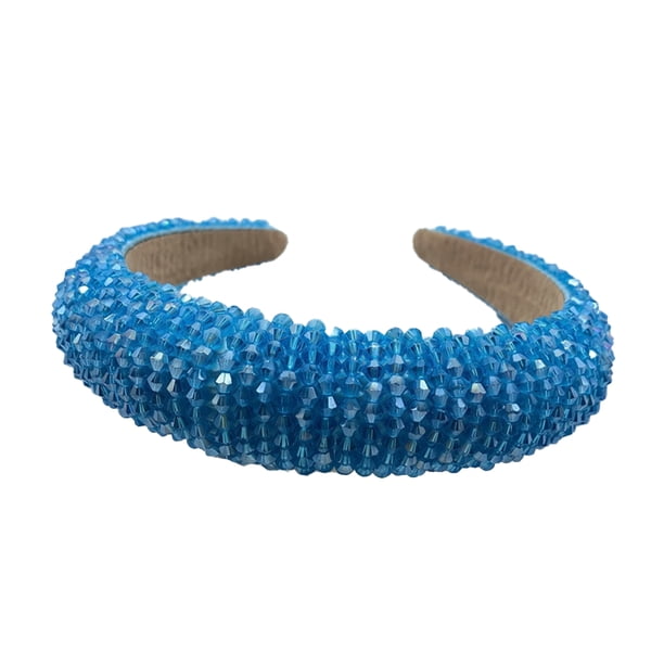 Minnieouse Diademas con cuentas de cristal, diamantes de imitación flexibles, tocados de moda para el cabello para mujer, accesorios de colores brillantes Accesorio para el cabello Azul eléctrico Minnieouse AP010971-16B
