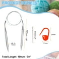 thumbnail image 2 of Uxcell Knitting Needles Size US 15(10mm) Circular Needle 39 Inch(100cm) Round Metal Stainless Steel Needle with Needles for Handmade Projects DIY Knitting, 2 of 7