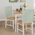 thumbnail image 5 of Sage Green Buffalo Plaid Chair Back Covers, Vintage Check Minimalist Farmhouse Removable Chair Covers for Dining Chairs Set of 8, Washable Chairs Slipcovers Back Seat Protector for Wedding 19"x20", 5 of 9