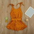thumbnail image 5 of Zanarzt Little Girl Jumper Outfits Girls Summer Jumpsuits Spaghetti Strap Sleeveless Loose Romper Short Pants with Pockets Orange,18-24 Months, 5 of 5