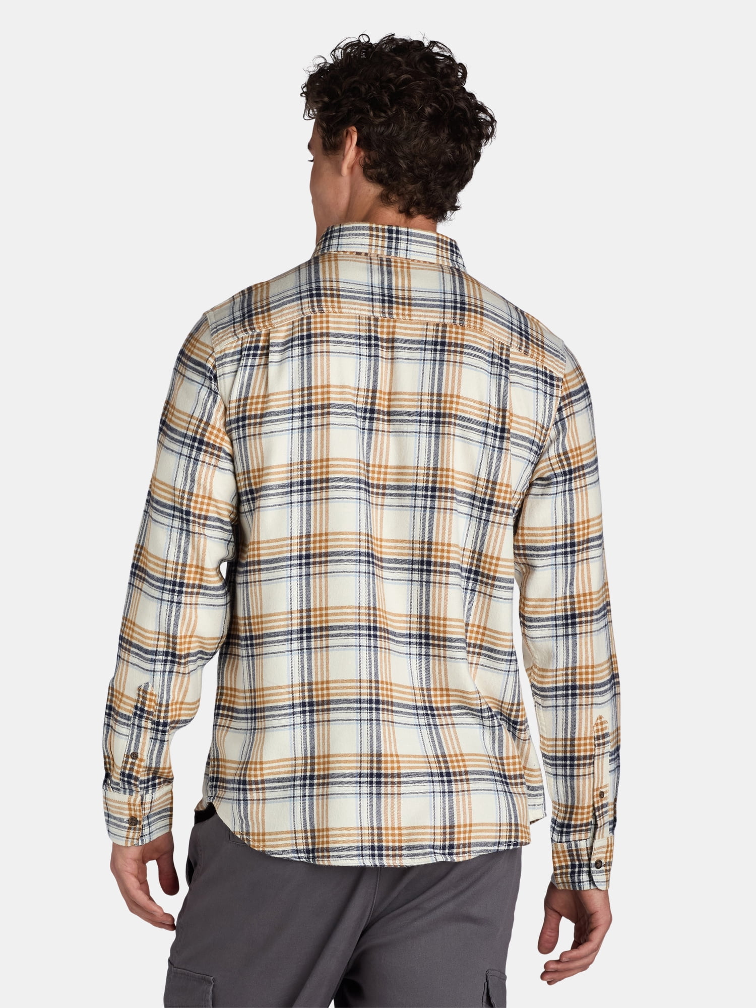 George Men's and Big Men's Flannel Shirt with Long Sleeves, Sizes XS-3XLT