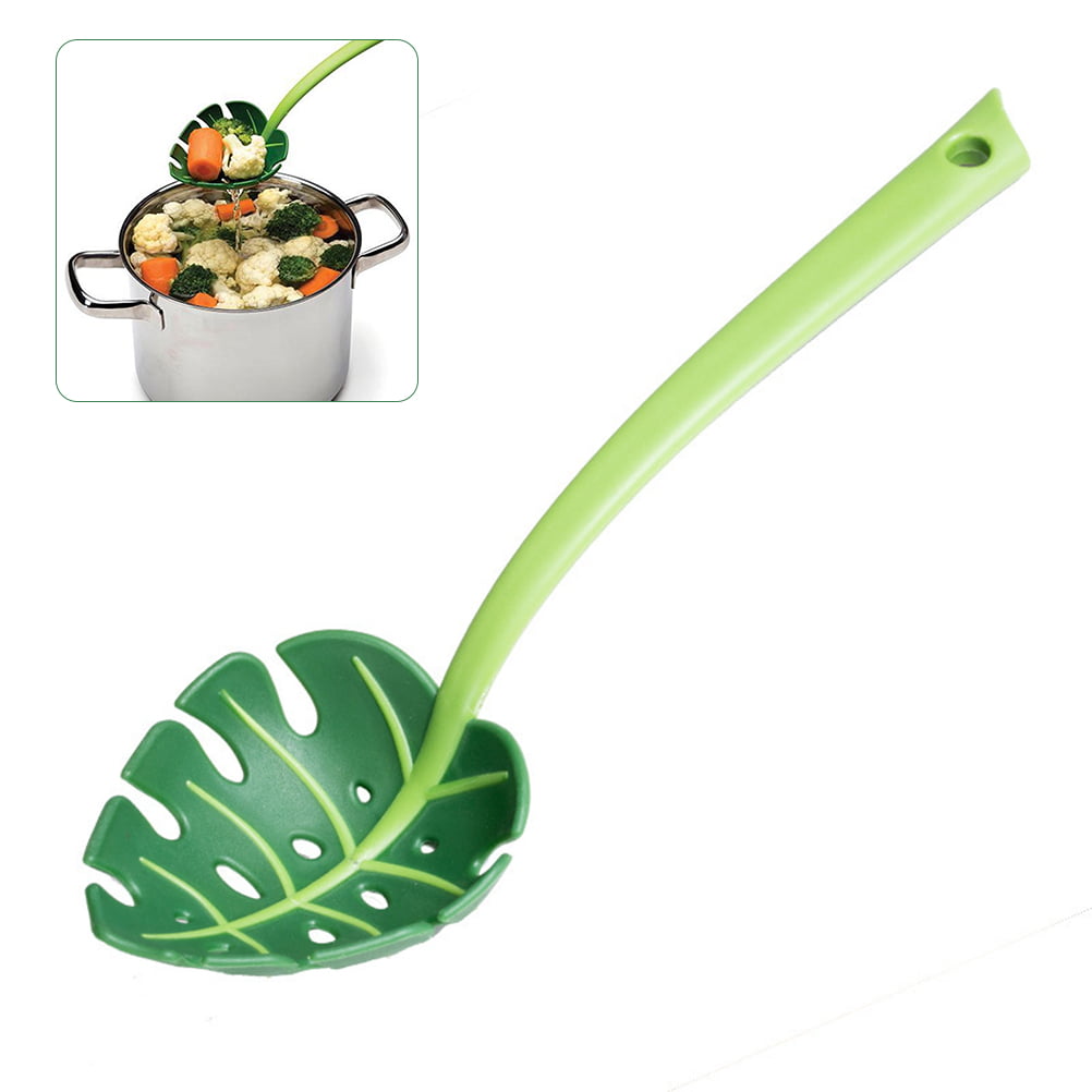Petilleur 2 unidades Multi-Functional Creative Colander Leaf-Shaped Strainers Noodles Forks Cooking Shovels Pasta Filter Spoon Kitchen Tool. 