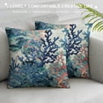 thumbnail image 3 of Summer Pillow Covers Pack of Coral Throw Pillow Cover Coral Branch Ocean Themed Beach Decor Pillowcase Nautical Cushion Case for Sofa Couch, 3 of 5