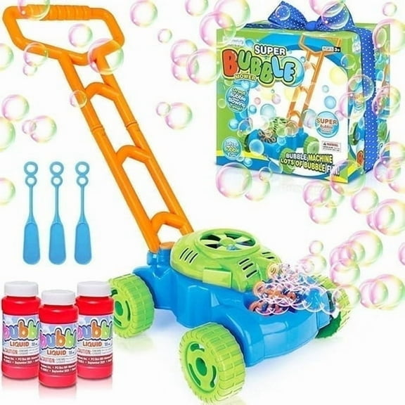 ArtCreativity Bubble Lawn Mower for Toddlers 1-3 - Bubble Blowing Toys Ages 2  - Outdoor Summer Toy, Blue